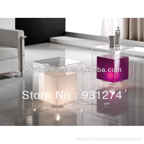 Acrylic led side tables 21309109/crystal perspex LED cube light/acrylic furniture/living room furnishing